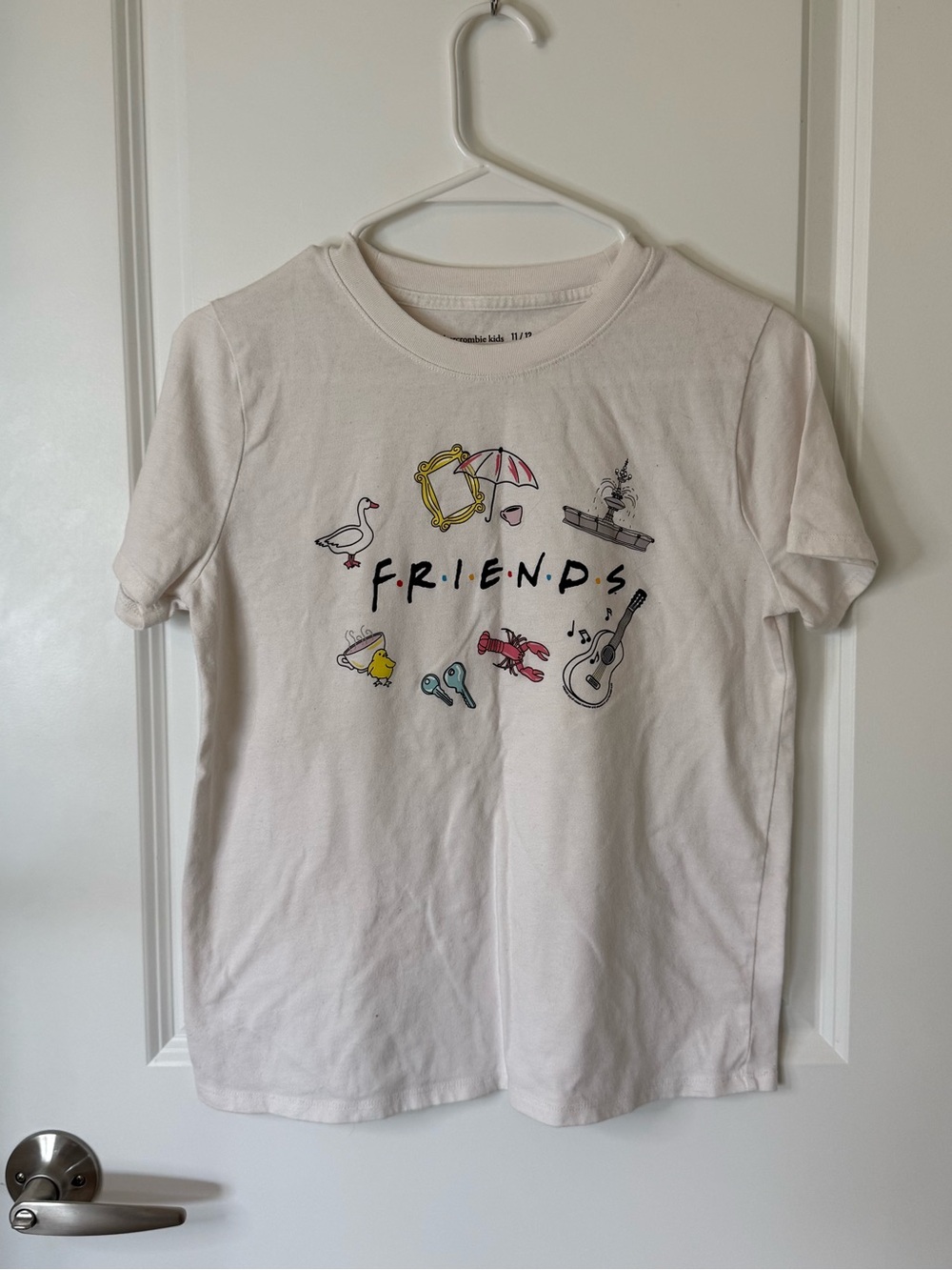 abercrombie kids White Graphic 'FRIENDS' Tee with Colorful Icons